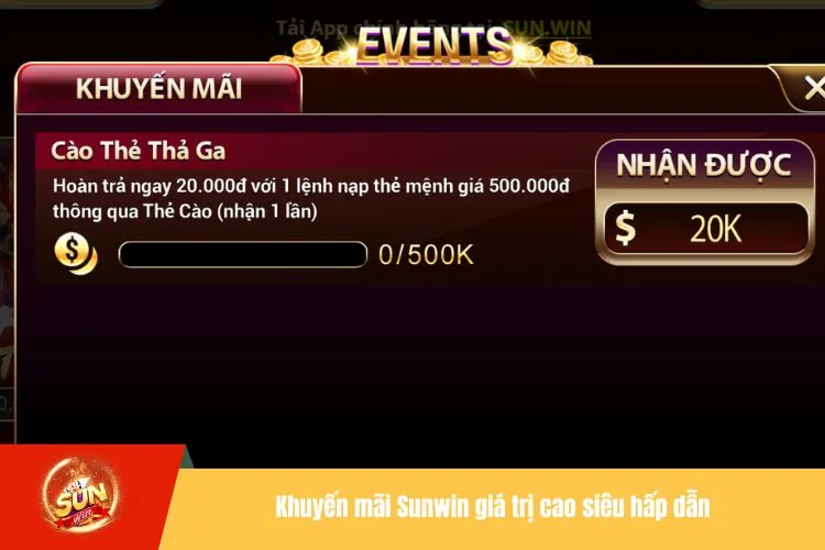 Khuyến mãi Sunwin giá trị cao siêu hấp dẫn